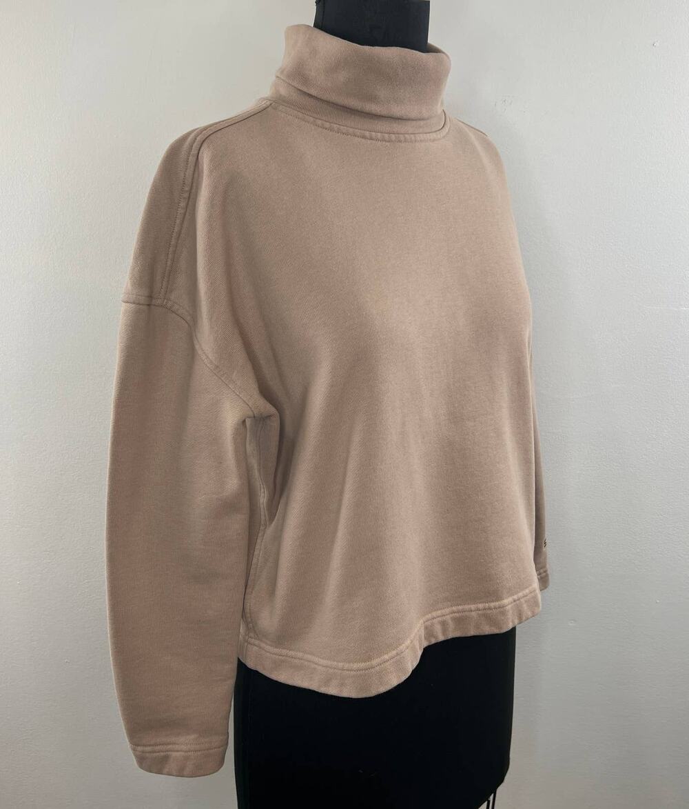 Everlane Tan Organic Cotton Turtleneck Drop Shoulder Long Sleeve Sweatshirt XXS